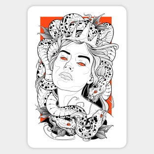 Neo-Traditional Medusa Portrait Sticker